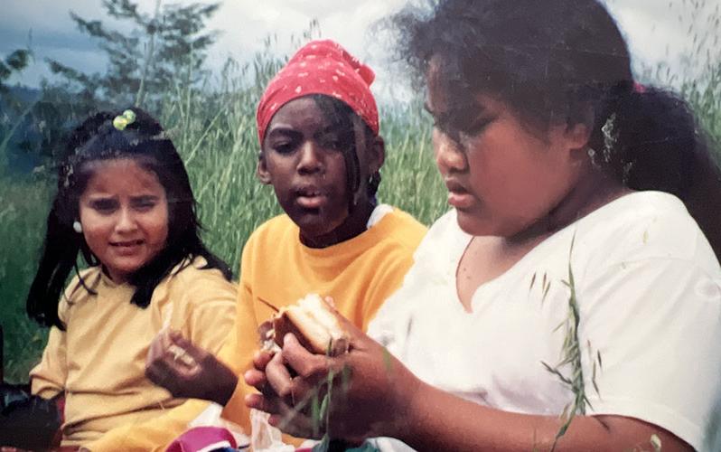 Three girls on a nature outing